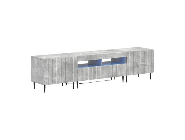 vidaXL TV-Schrank 5-teiliges LED TV Schrank Betongrau Holzwerkstoff