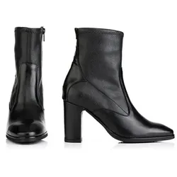 VIA MILANO Damen-Stiefelette echt Leder Absatz ca. 7cm