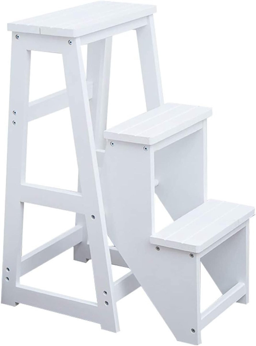 Multifunctionele houten ladderstoel als opvouwbare trap met 150 kg draagvermogen