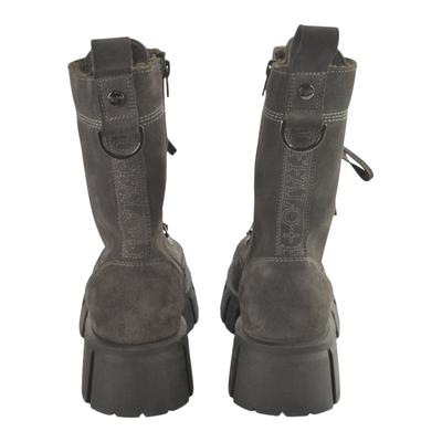 Stiefel BUFFALO "Buffalo ESCAPE LACE UP HI WARM", Damen, Gr. 40, grau (taupe), Kunstfaser, unifarben, Schuhe Stiefel