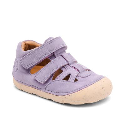 Lauflernschuh BISGAARD "barefoot tate", Baby, Gr. 24, violet, Veloursleder, Basic, Schuhe Lauflernschuh, Babysandale für Laufanfänger, Größenschablone zum Download