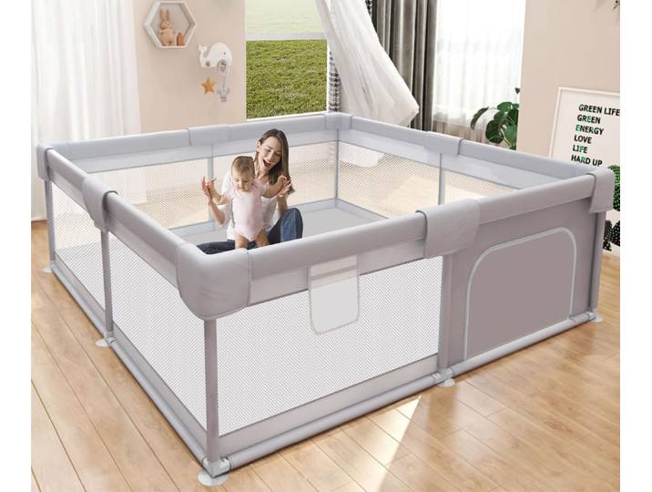 Parc de jeu pour bébés et tout-petits, clôture pour bébés, cours de jeu pour bébé, intérieur et extérieur, maille respirante, anti-chute