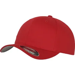 FLEXFIT Unisex 6-Panel Flexfit Wooly Combed Kappe Klassische Cap 6277 red XXL