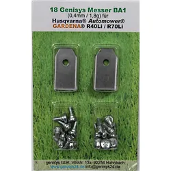 18 Ersatz - Messer - Klingen 0,40mm kompatibel für Husqvarna Automower ® / Gardena Mähroboter