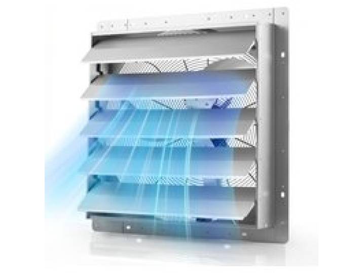 VEVOR 624 mm Abluftventilator mit Lamellen Industrie Wandventilator 136 W, Wandlüfter für Garage Gewächshaus Werkstatt, Stahlgehäuse, 11347 m³/h Lüftung, 1400 U/min Motor, Leiser Betrieb, Wandmontage