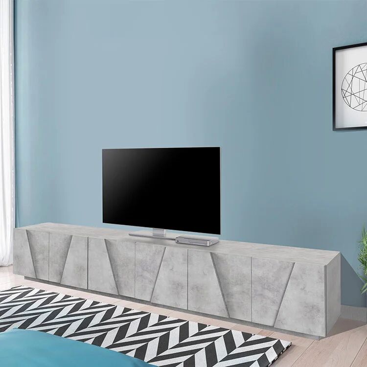 garneroarredamenti Mobile porta TV 244x46h cm 6 ante cemento Zenzero Gihome®