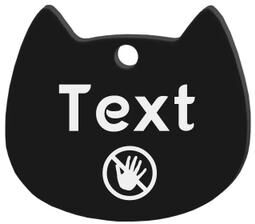 Uplift Essentials Custom Cat Silhouette ID Tag Personalized Laser Engraved Stainless Steel Nameplate black 387