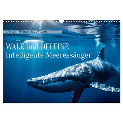Wale und Delfine - Intelligente Meeressäuger (Wandkalender 2027 DIN A3 quer), CALVENDO Monatskalender