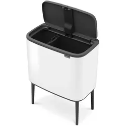 brabantia Touch Bin Bo 11+23 l White Edelstahl Weiß