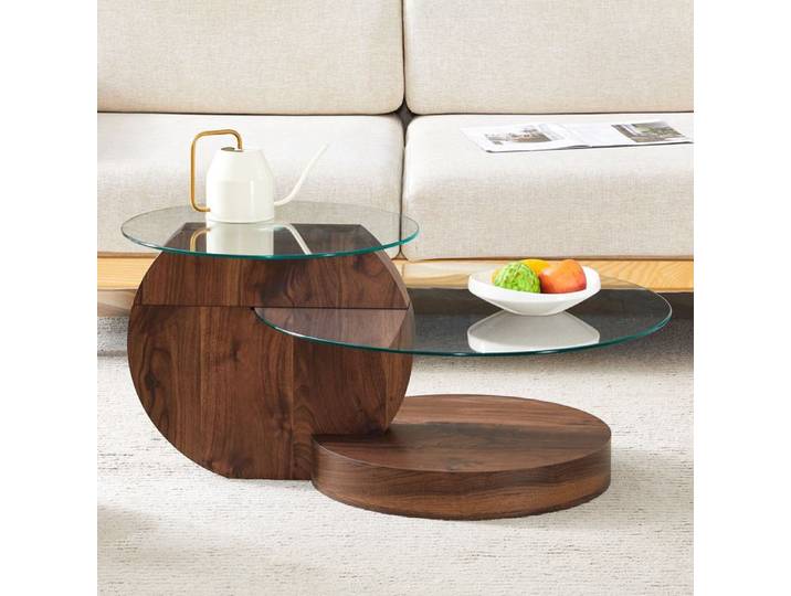 Table Basse En Verre Trempé Transparent Table De Salon Moderne FloraGrace Pour Salon Et Séjour Facile A Assembler 90x70x44cm
