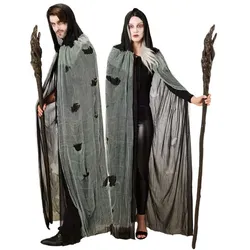 Kapuzen-Umhang "Fetzen" unisex, grau/schwarz