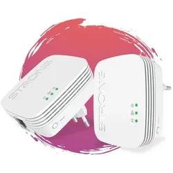 Strong Powerline 1000 Mini 2er-Pack (1000 Mbit/s), Powerline, Weiss