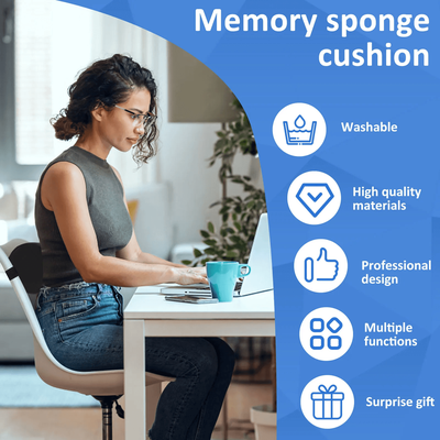Inspire Essentials Ergonomic Memory Foam Lumbar Support Cushion Back Support Pillow For Office Chair And Car Seat Ergonomic Memory Foam Lumbar Support Cushion Back Support Pillow For Office Chair And Car Seat