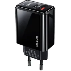 Usams US-CC133 įkroviklis 1x USB-A 1x USB-C 3,4 A (CC133TC01) (20 W, 1 Port), USB Ladegerät, Schwarz
