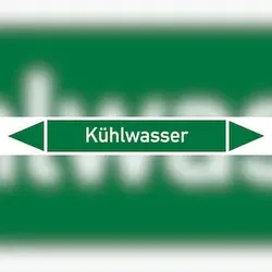 Rohrleitungskennzeichen Kühlwasser - 187x26 mm Folie selbstklebend