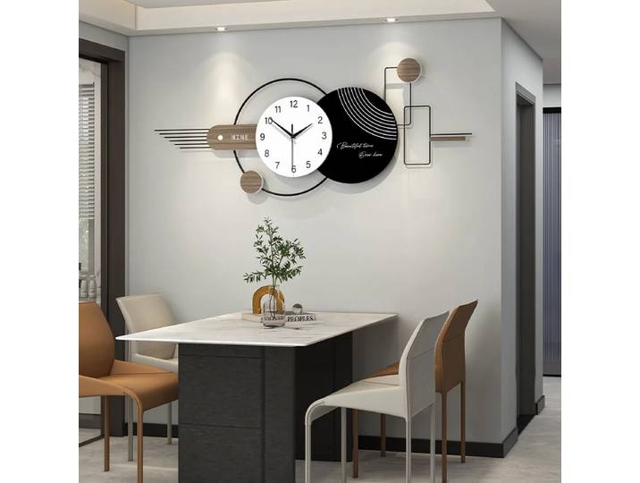 Horloge murale haut de gamme, décoration de fond, fonctionnement silencieux, salon, maison