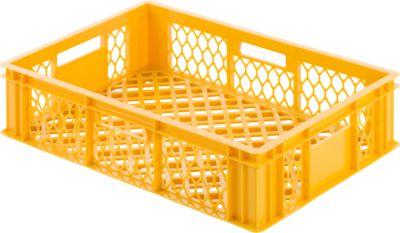 Euro Box Bäcker- und Cateringkasten (Gläserkasten), lebensmittelecht, Inhalt 27 L, durchbrochene Version, gelb-orange