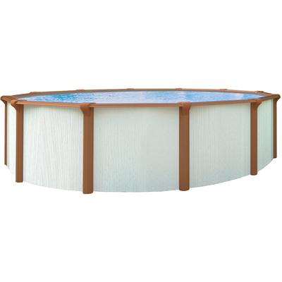 Rundpool KWAD "Green line Evolution", weiß (weiß, innenfarbe: grau), H:132cm Ø:460cm, Schwimmbecken, Rundpool, 4,6x1,32 white- wood Folie in blau, sand oder grau erhältlich
