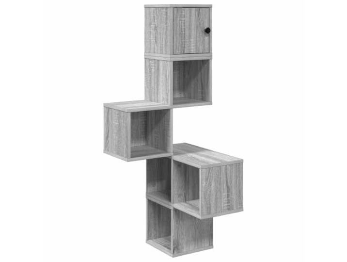 HKTMGDNG Wand-Eckregal Sonoma-Grau 48x48x120 cm Holzwerkstoff 7 Fächer Platzsparendes Eckregal für Schlafzimmer, Büro und Küche. Mit 7 Fächern für Dekoration, Bücher und Utensilien.