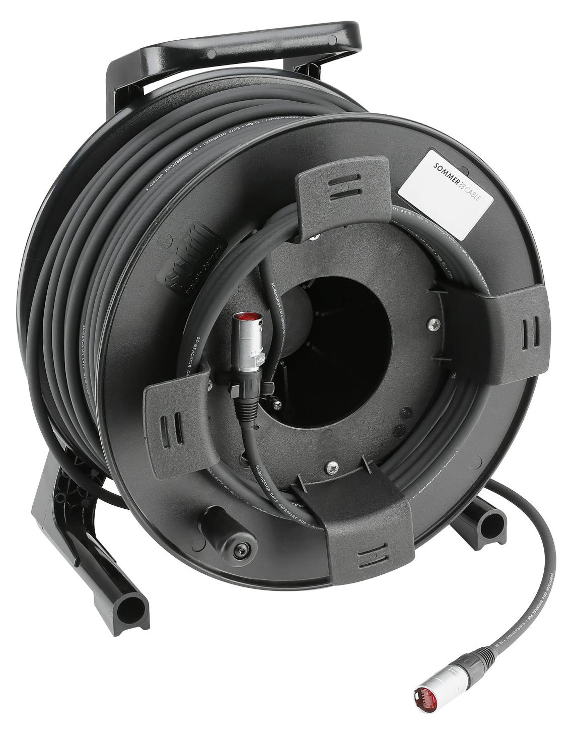 Netzwerkkabel SC-Mercator CAT.6 PUR SUPERFLEX | RJ45 / RJ45, NEUTRIK auf Kabeltrommel GT310 | 70,00m | schwarz