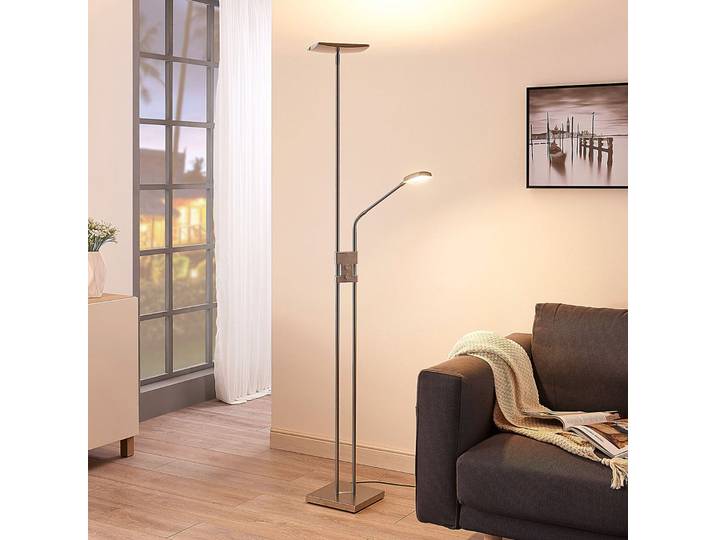 Jonne Stehleuchte Nickel - Lindby - Wohnzimmer - Modern - Metall - Mehrflammig