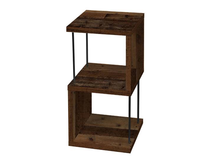 Regal Ault II Spanplatte, foliert Stäbe: Metall, lackiert Braun/Eiche Dunkel Dekor 33 x 65 x 33cm