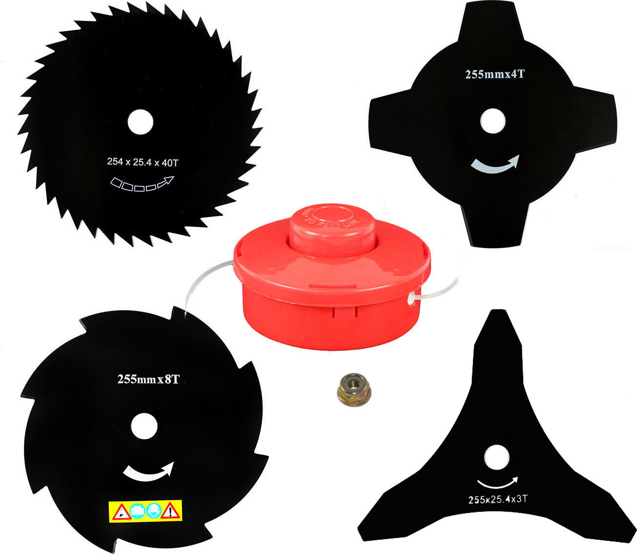 4 x Messer en Fadenspule voor Mr. Gardener AOSOME Blue Bird Brast GT Garden Motorsense