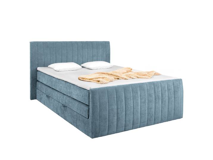 Boxspringbett Mandiba 180 x 200cm Webstoff Prisca Grau