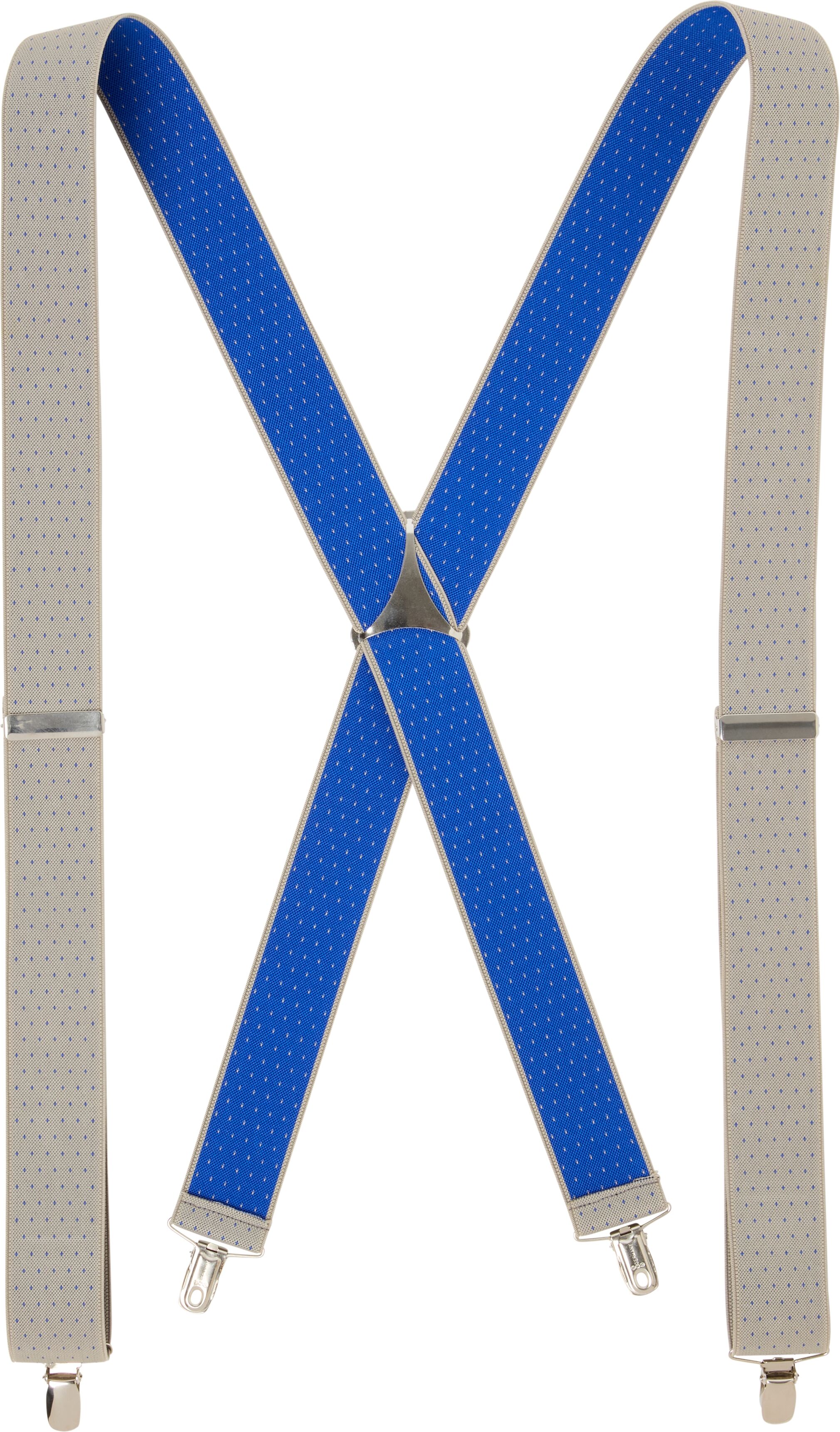 Hosenträger MAN'S WORLD, Herren, beige (beige, blau), Materialmix, gemustert, gepunktet, festlich, Hosenträger Hosenträger, in bequemer Breite & extra Länge bis 130cm beige, blau Einheitsgröße
