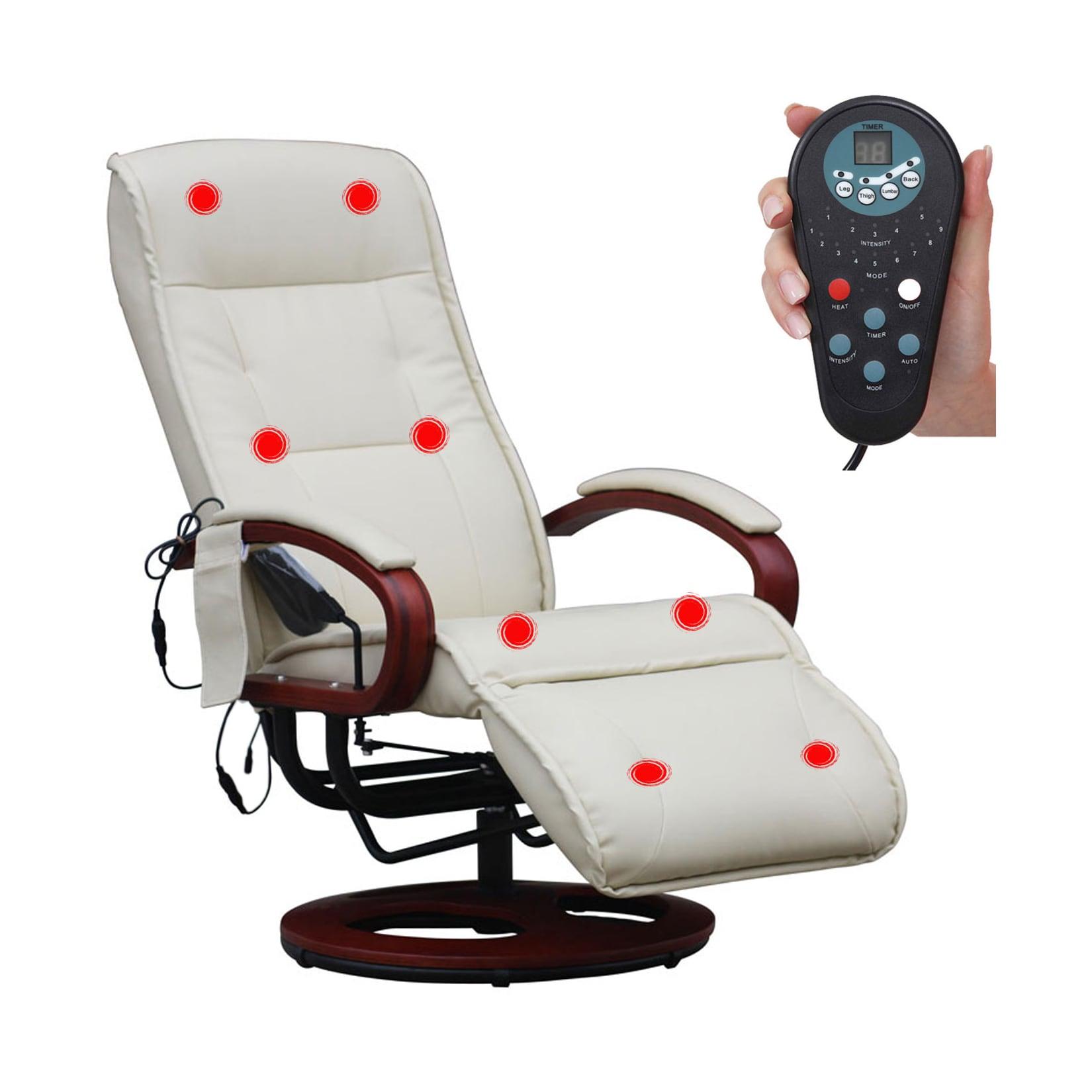 Relaxsessel Terni II mit Massage ~ Leder, creme