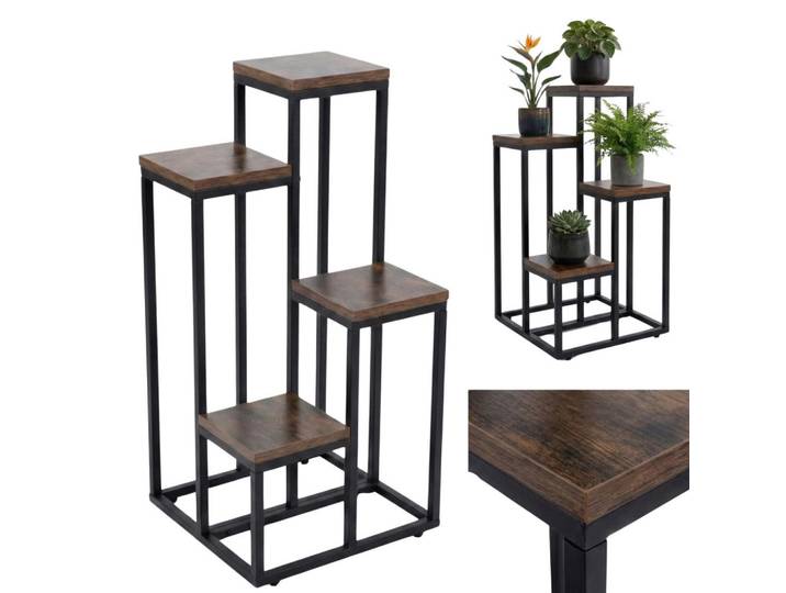 Edenia Blumenständer Bios 37/34/68 cm 4 Blumen, Braun, 34x68x37 cm, Wohnzimmer, Wohnzimmertische, Blumenständer