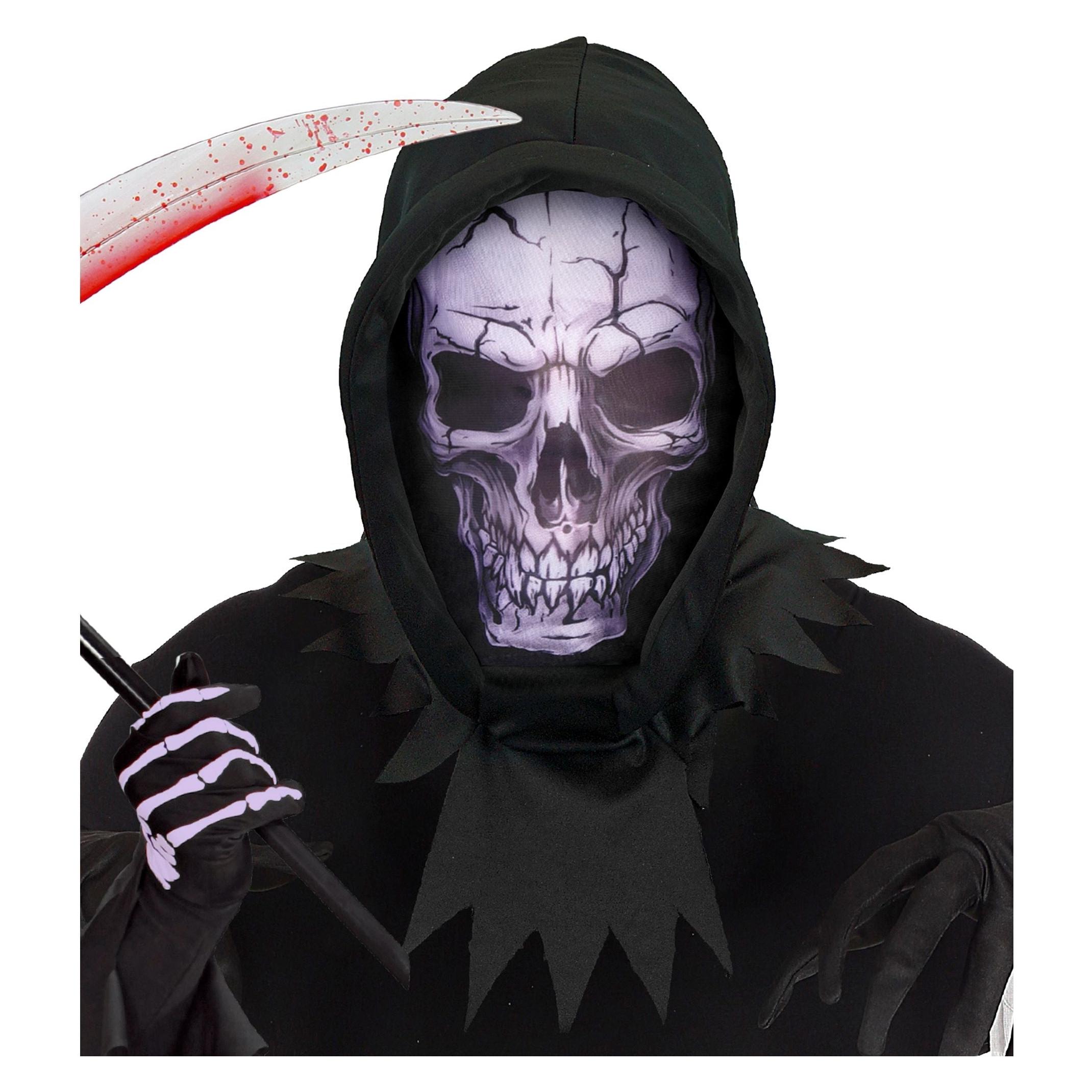 Widmann Totenkopfmaske mit Kapuze - Gruseliges Halloween-Kostümzubehör (72034247)