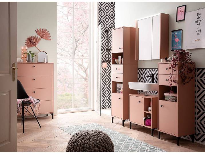 Armoire haute Smash 40 x 182 x 33cm Rose foncé