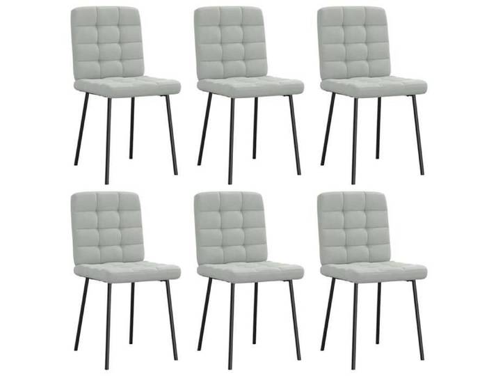 Meuble Chaises à manger lot de 6 gris clair velours SIEGE - ASSISE FF6739