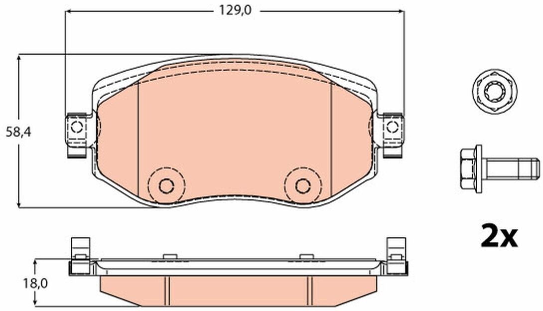 Bremsbelagsatz TRW GDB2175, Vorne