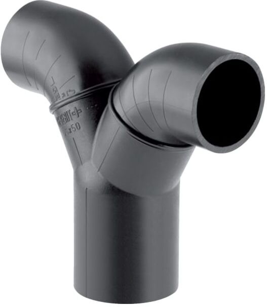 Geberit Pe Doppelanschlussbogen 363472161 DN 56/50, 90Grad, PE-HD, für Manschette