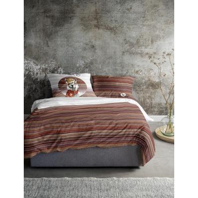 Bettwäsche IRISETTE "Zobel 8556", rot, B/L: 140cm x 200cm, 1 Stk., 1 Stk., Biber, B/L: 90cm x 70cm, 2 Stk., Biber, Obermaterial: 100% Baumwolle, Bettwäsche, Bettwäsche, samtig weich