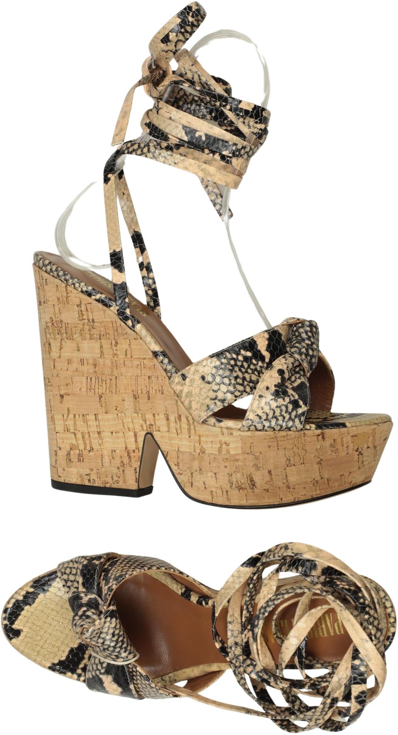 Paris Texas Damen Sandalen, Beige, Gr. EU 39.5, Leder - Second Hand