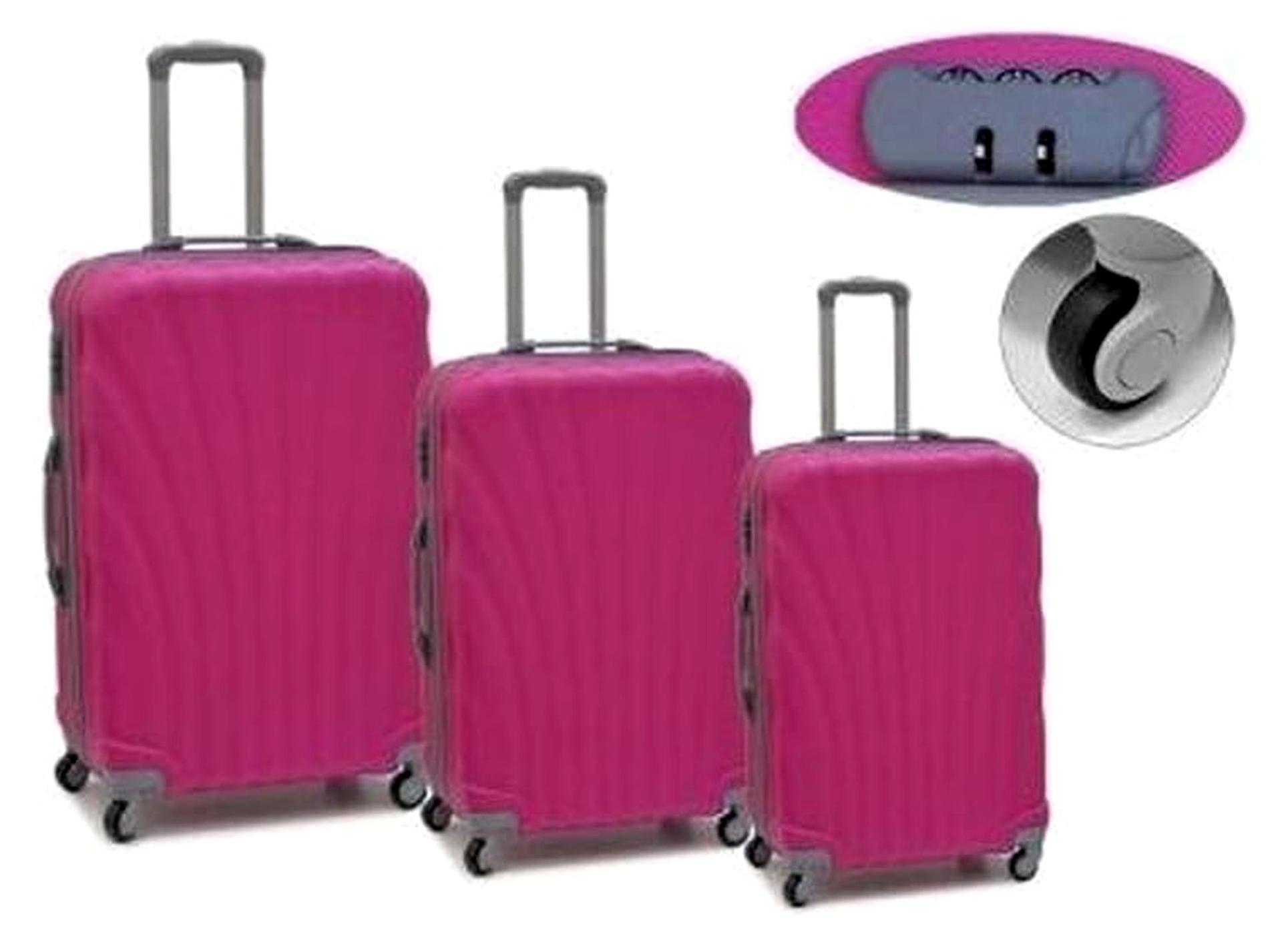 Set aus 3 Handgepäckkoffern in Fuchsia