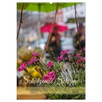 Schützende Schirme - Auch bei Regen kann das Leben bunt sein (Wandkalender 2026 DIN A2 hoch), CALVENDO Monatskalender