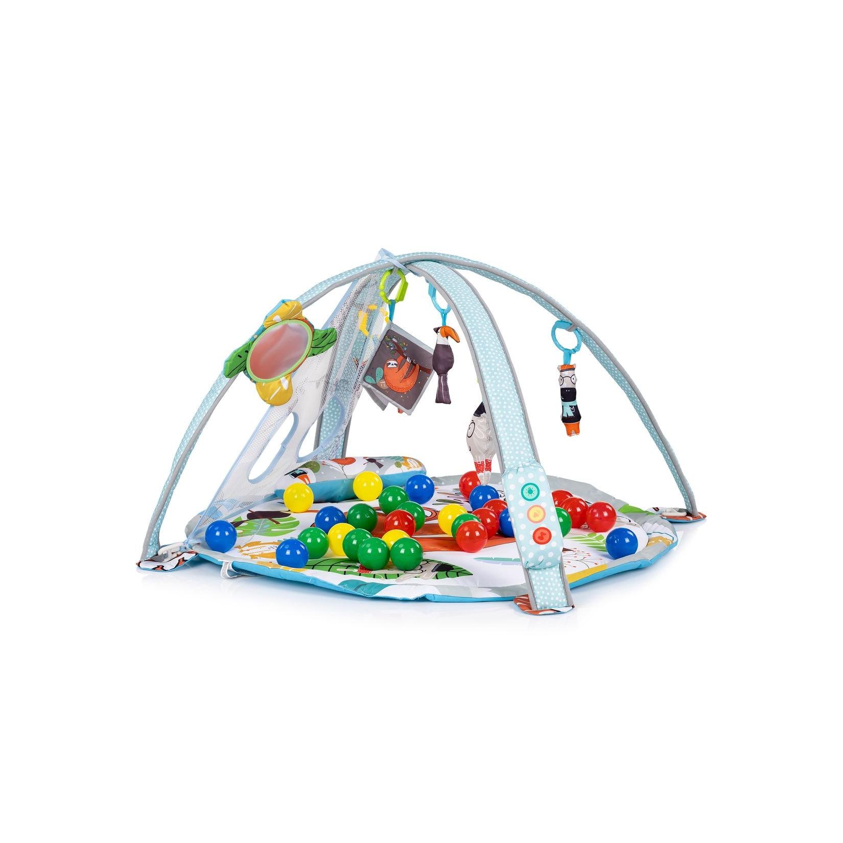 Chipolino Spielbogen Jungle Musik, Licht, Bälle, Krabbeldecke, hängende Figuren hellblau