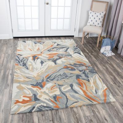 Alora Decor Lapis Floral Beige/Gray Hand-tufted Wool Blend Rug