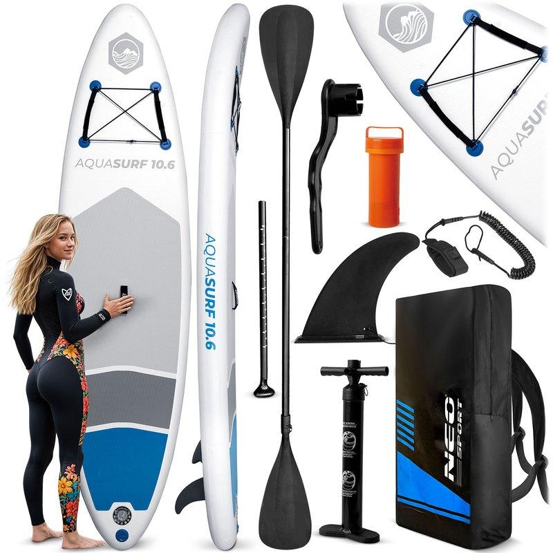 SUP-Board - Stand-Up-Paddleboard-Set - Aufblasbares Wassersportgerät mit Paddel und Rucksack - 320x84x15 cm
