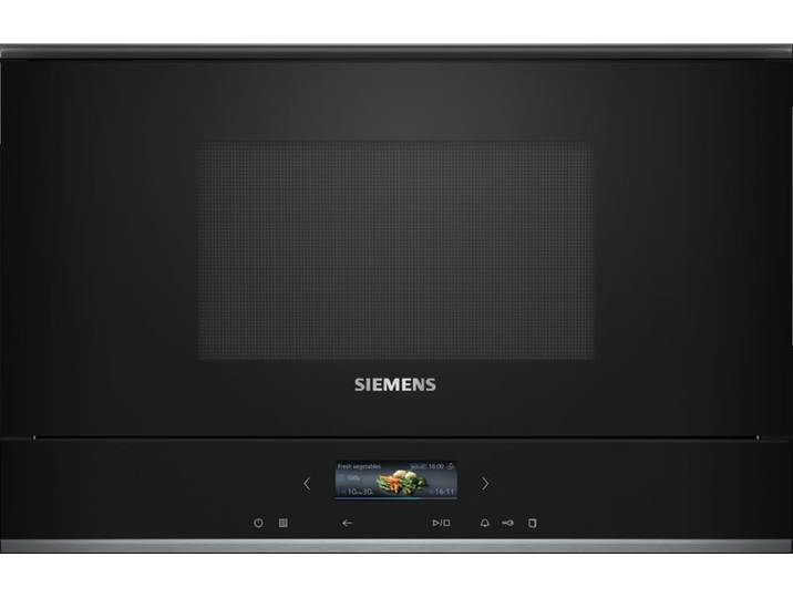 Siemens iQ700, Einbau-Mikrowelle, Schwarz, Edelstahl, BF722L1B1