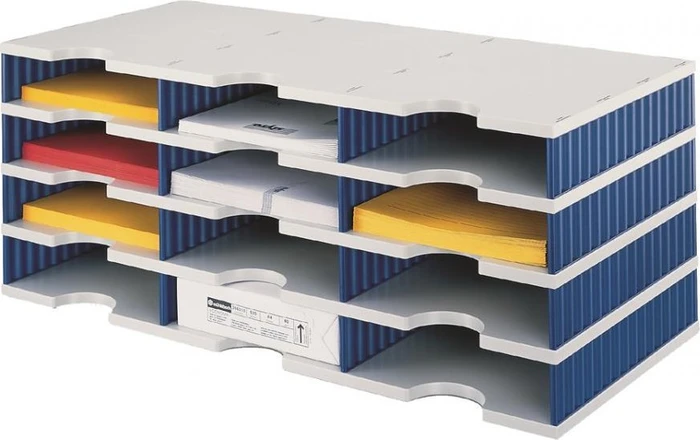 styro Sortierstation Styrodoc grau/blau mit 12 Fächer