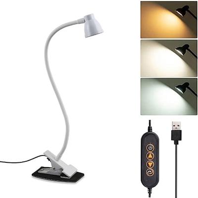 LED-Tischlampe mit Metallklemme, Leselicht mit drei Farbschemata zum Lesen – USB-betriebene Nachtlichter, Nachttischlampen fürs Schlafzimmer, 1 Stück