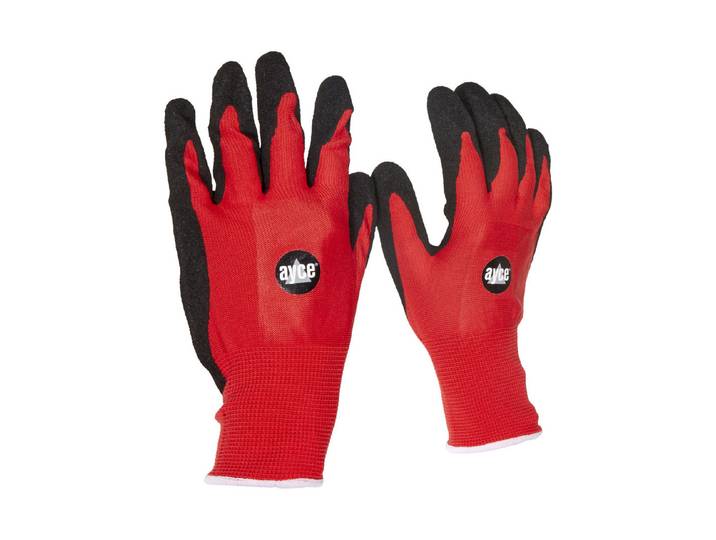 Ayce Gartenhandschuhe Nitril Gefüttert Rot-Schwarz