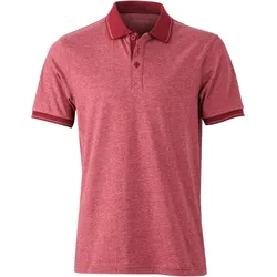 James & Nicholson Herren Jersey Melange Polo JN706 wine melange/wine L