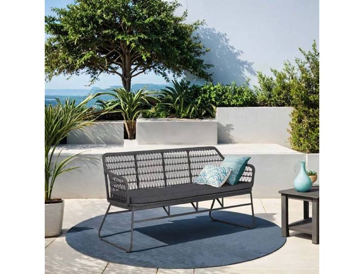 OUTLIV. Verona Diningsofa Aluminium/Rope/Olefin Dunkelgrau