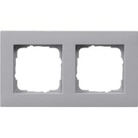 Abdeckrahmen zwei fach, Abdeckung aluminium, Retail